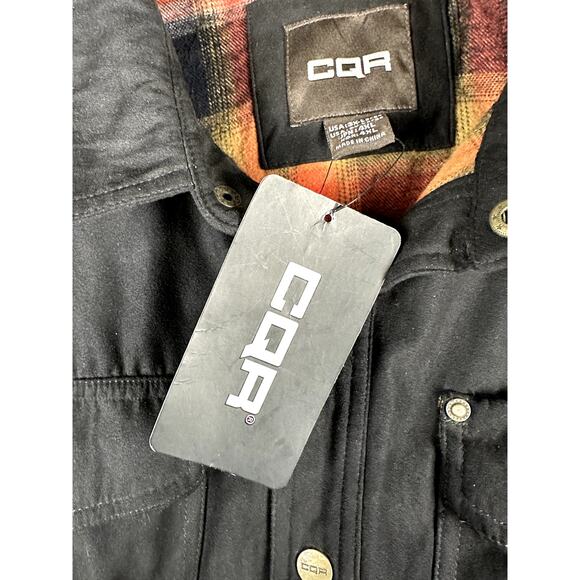 CQR Tactical Series Flannel‎ Lined Button Jacket Black Orange Mens 3XL NEW NWT - Picture 5 of 7